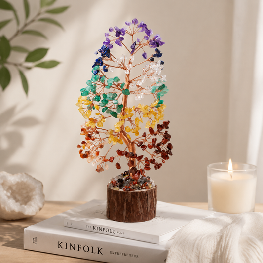 7 Chakra Crystal Money Tree – Natural Gemstone Feng Shui Decor | SoulVibe Gems