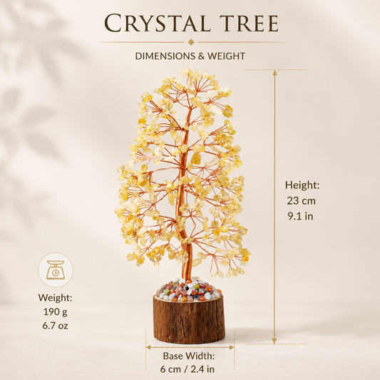 Citrine Crystal Money Tree – Natural Yellow Gemstone Feng Shui Decor | SoulVibe Gems