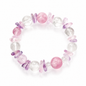 Natural Lepidolite Amethyst Crystal Bracelet – Lavender Purple, Mixed Beads up to 13.5mm