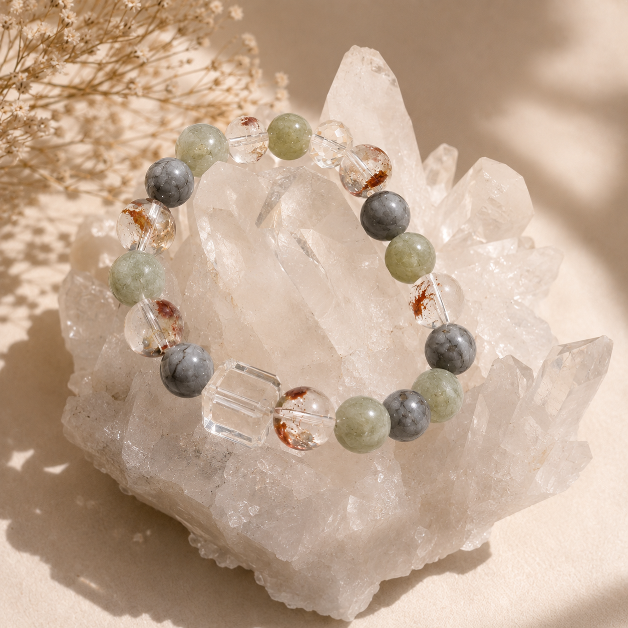 Green Phantom Quartz Bracelet – Limited Edition by SoulVibe Gems