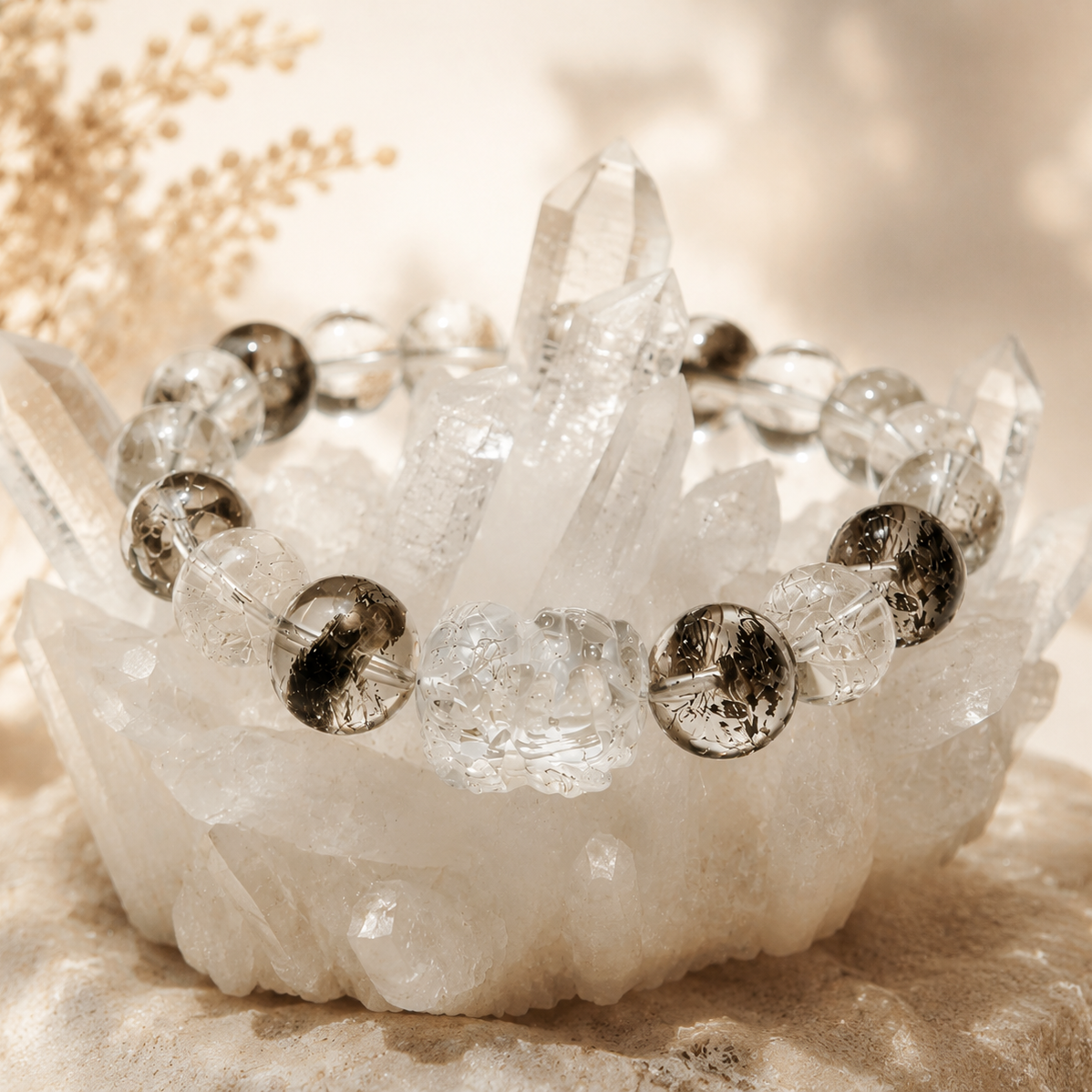 Phantom Quartz Bracelet – Handcrafted Growth & Clarity by SoulVibe Gems