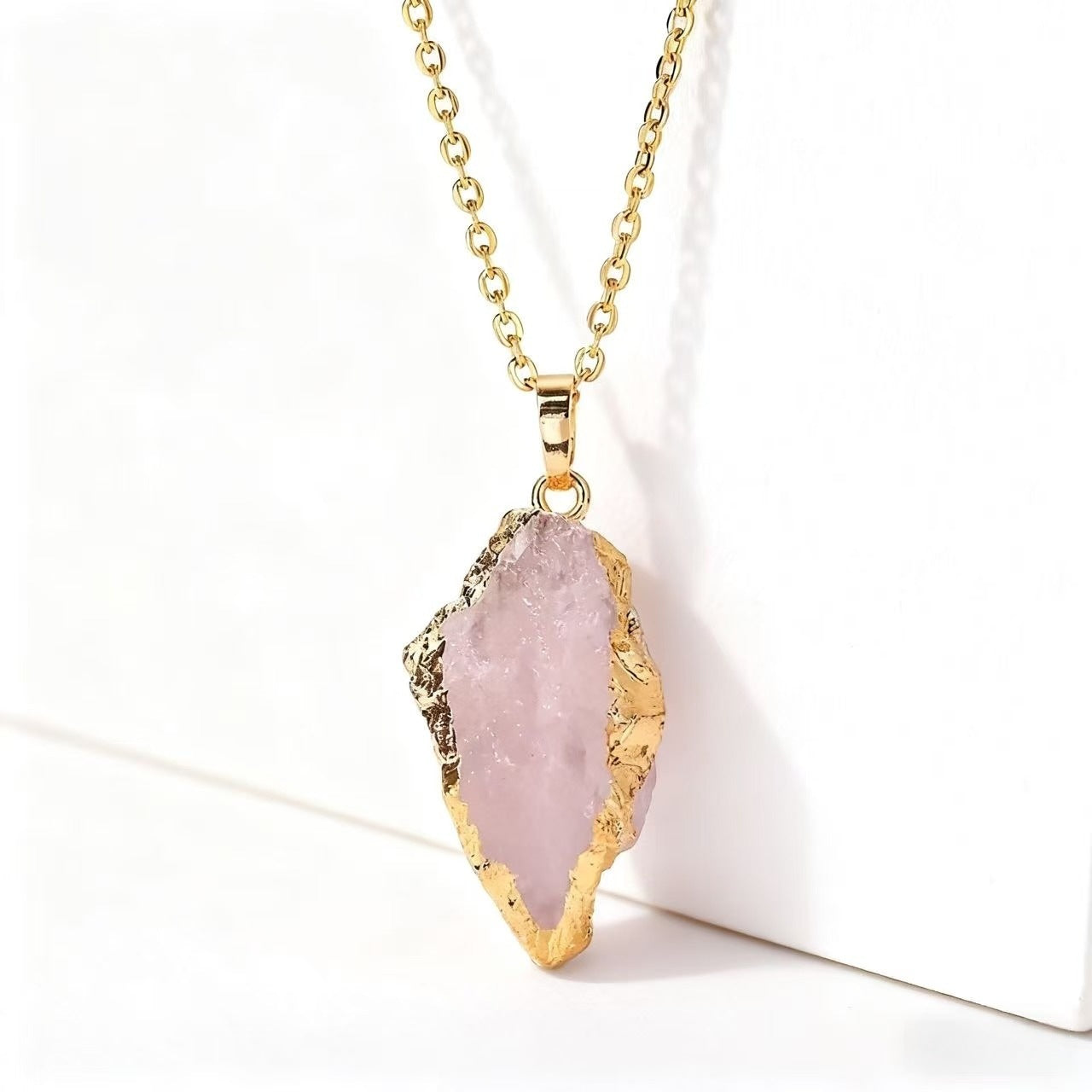 Gold-Plated Crystal Pendant Necklace – Effortless Elegance by SoulVibe Gems